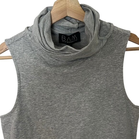 BAM by Betsy & Adam Attached Mask Turtleneck Tank Top Size Small Heather Gray - Picture 5 of 10